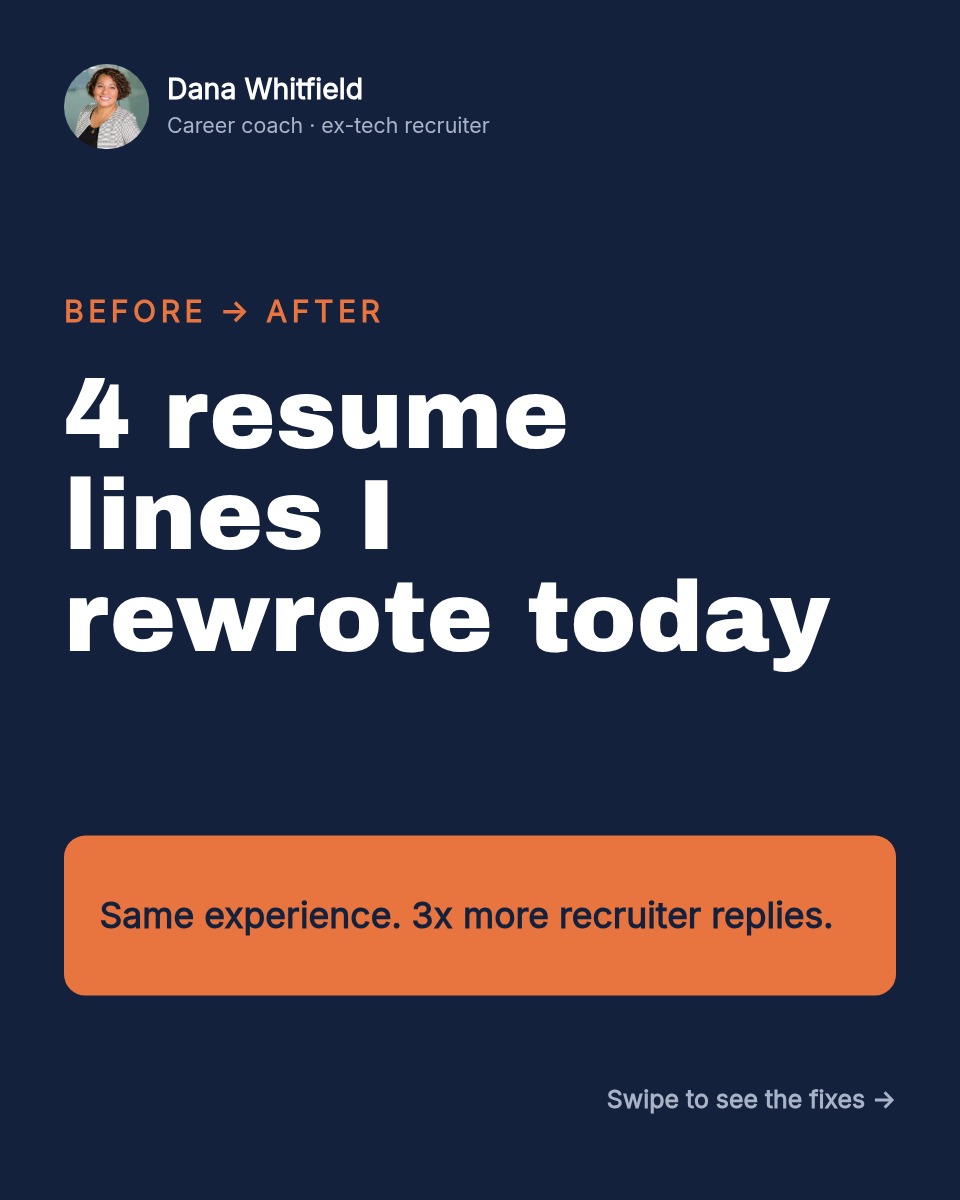 LinkedIn Carousel — Resume Before & After, Navy & Clay - Page 1
