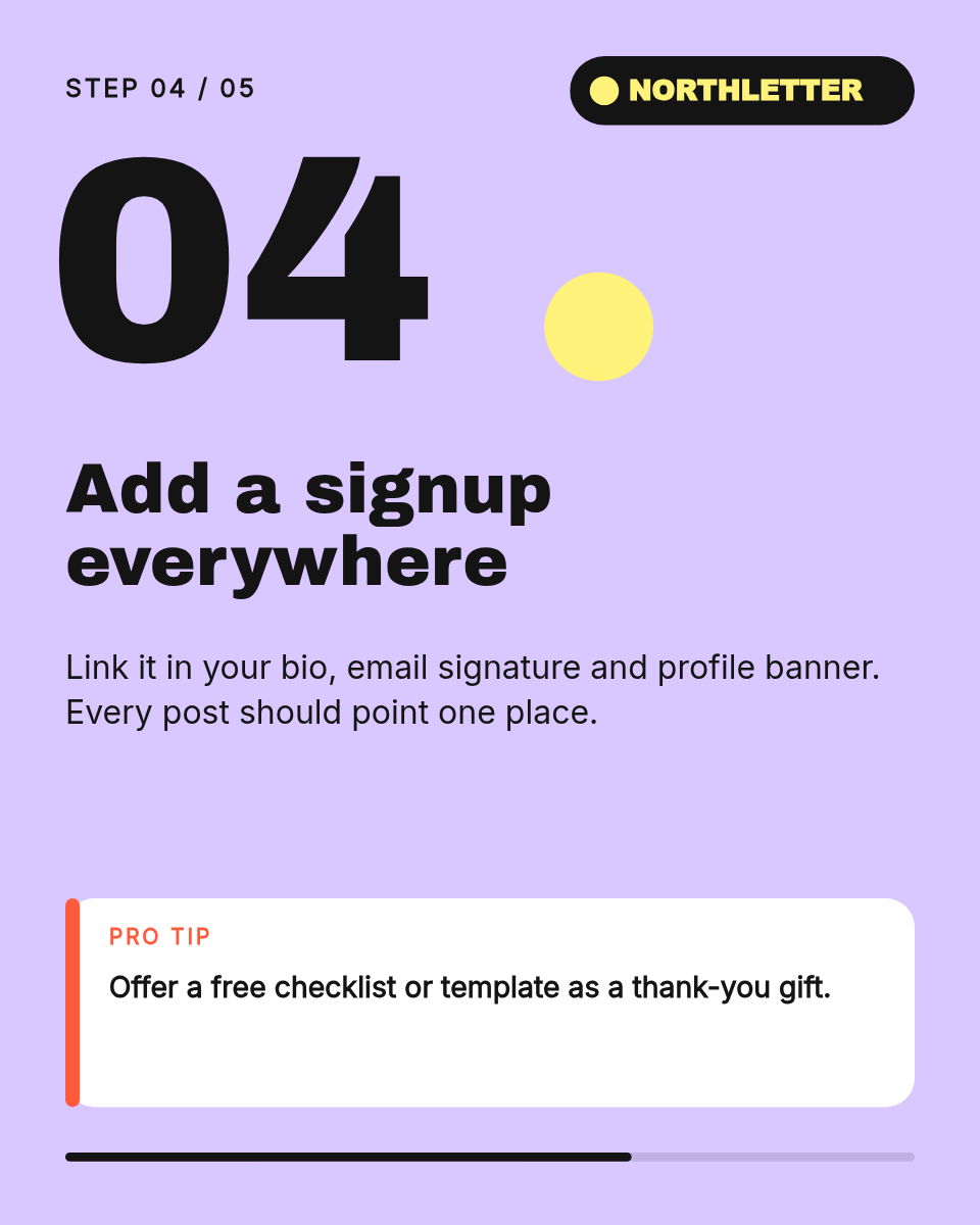 Instagram Carousel Template — 5 Steps to Start a Newsletter - Page 5
