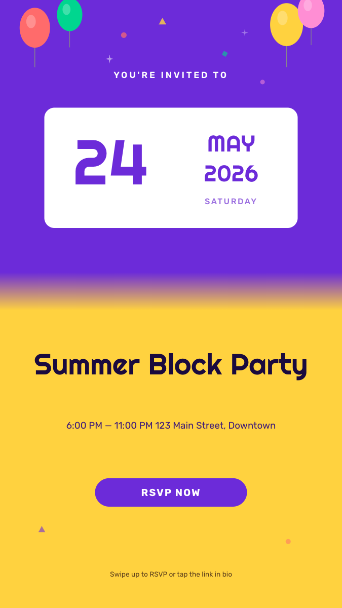 Party Time — Bold Event Invite Story