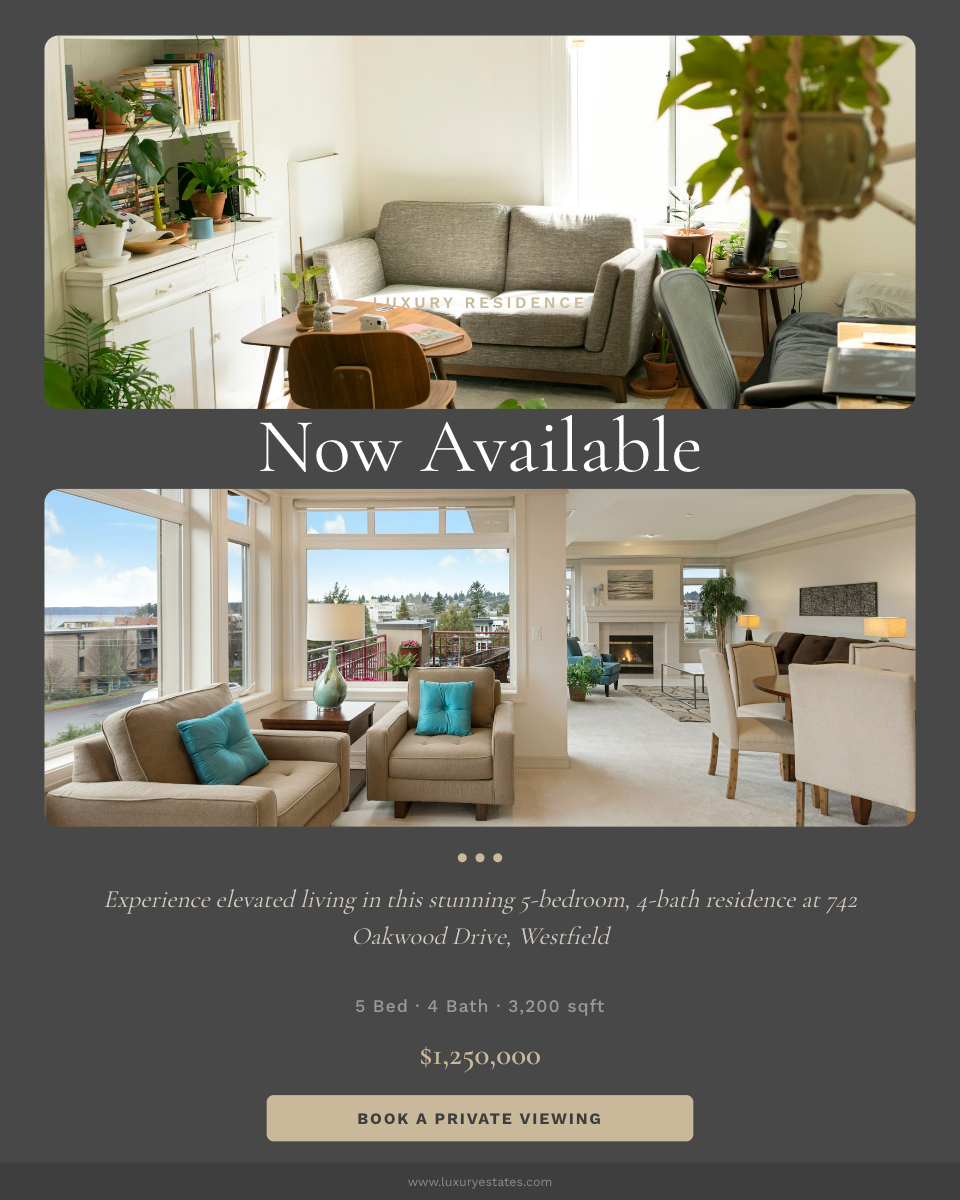 Property Just Listed — Elegant Serif Dual Photo