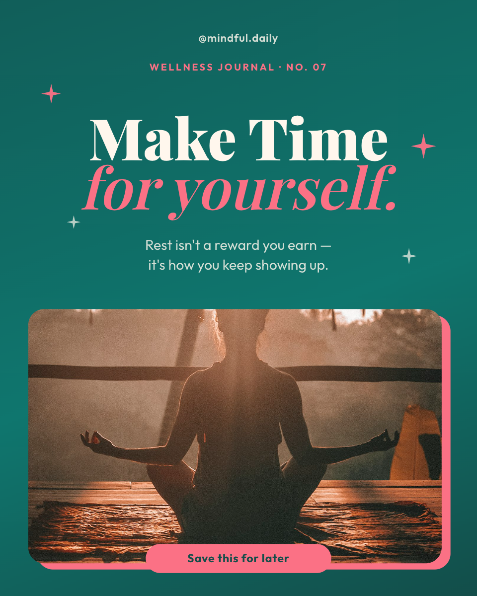 Vibrant Teal & Coral Wellness Quote Instagram Post
