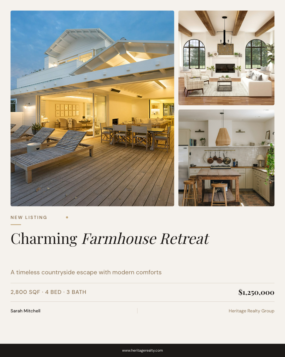 Clean Multi-Photo Farmhouse Property Showcase