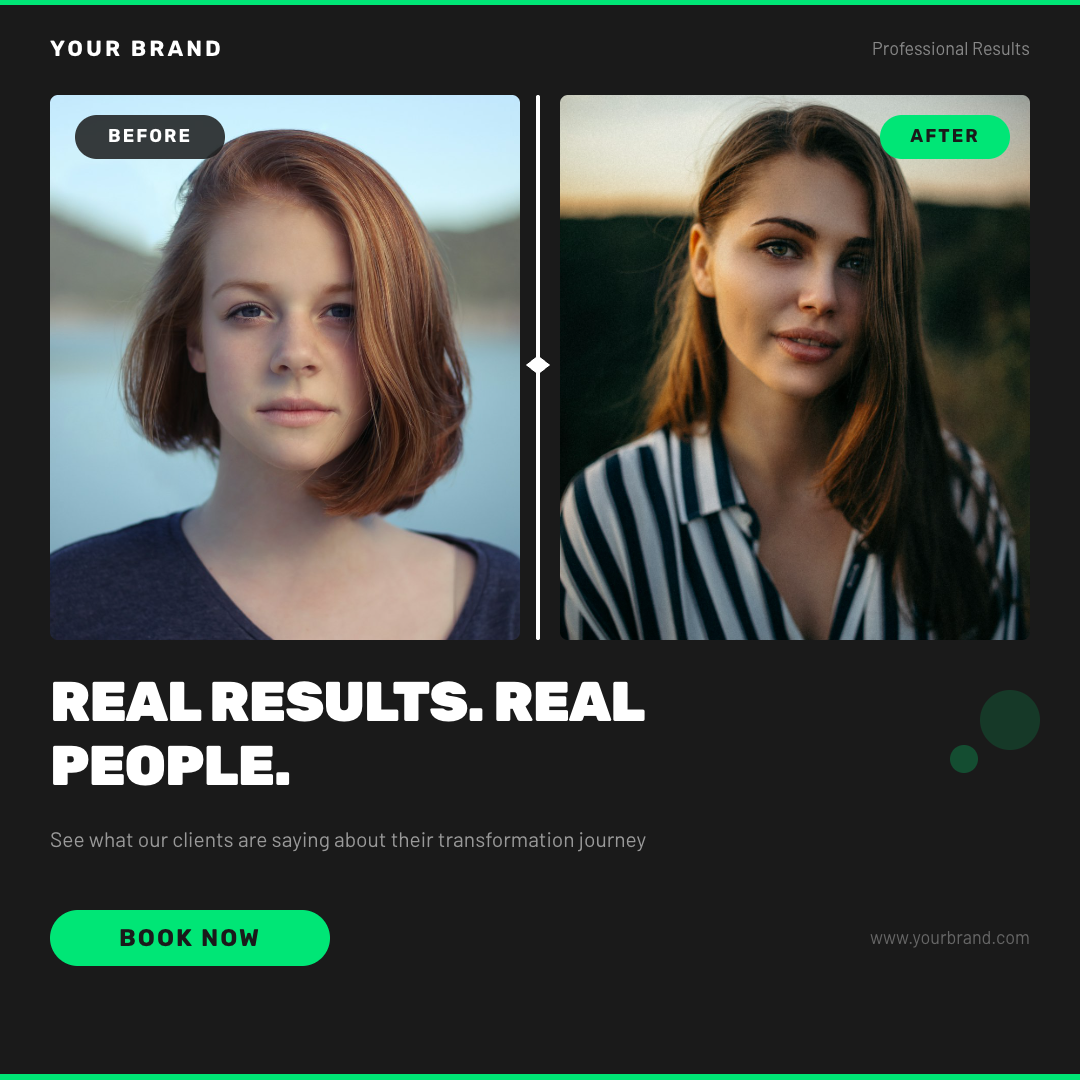 Before & After Comparison — Bold Split Ad