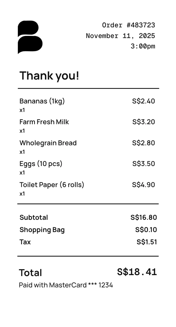 Grocery Store Receipt Template