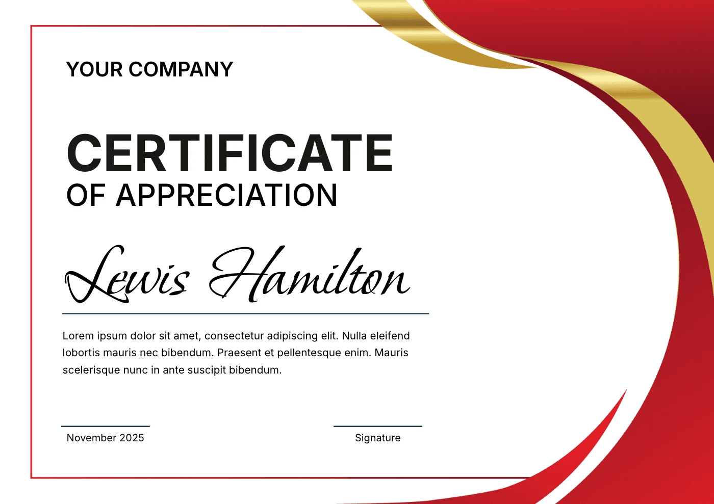 Red Gold Certificate