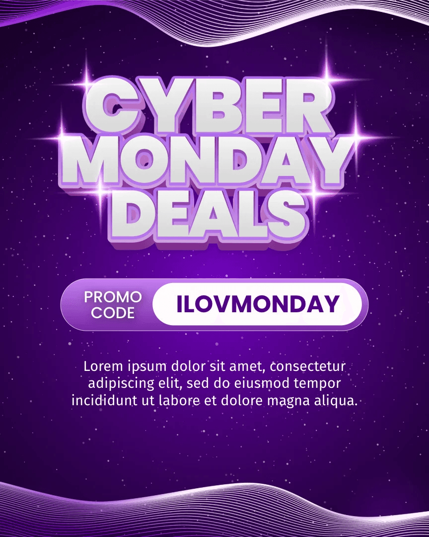 Purple Gradient Cyber Monday Promo