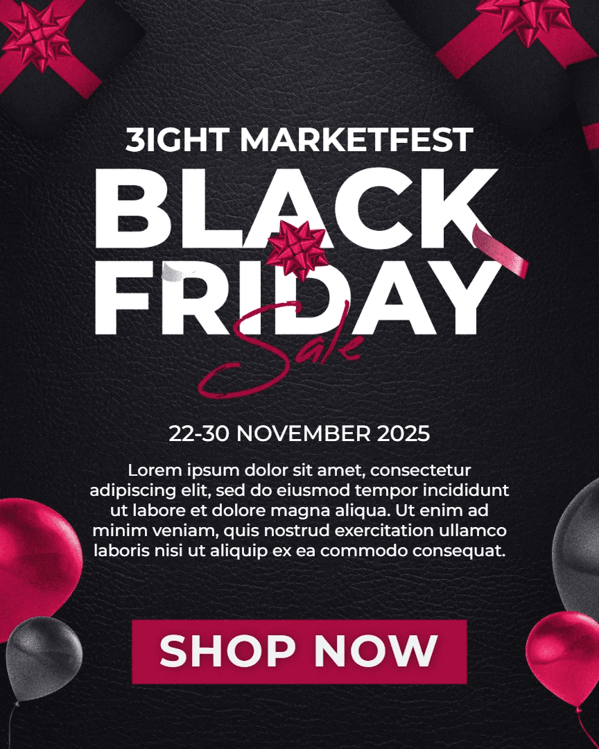 Black Friday Ribbon Gift Promo Template