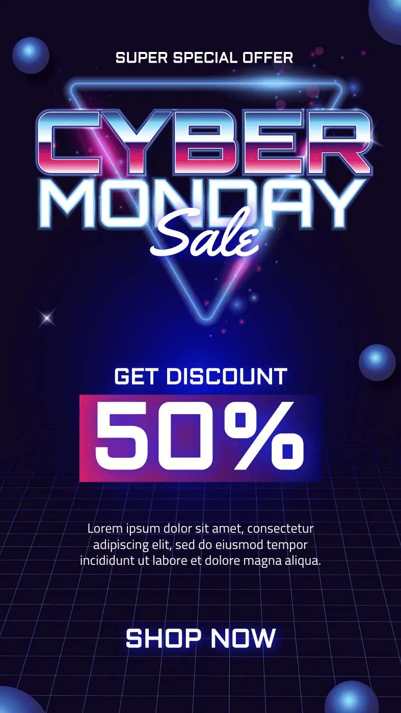 Neon Retro Cyber Monday Sale