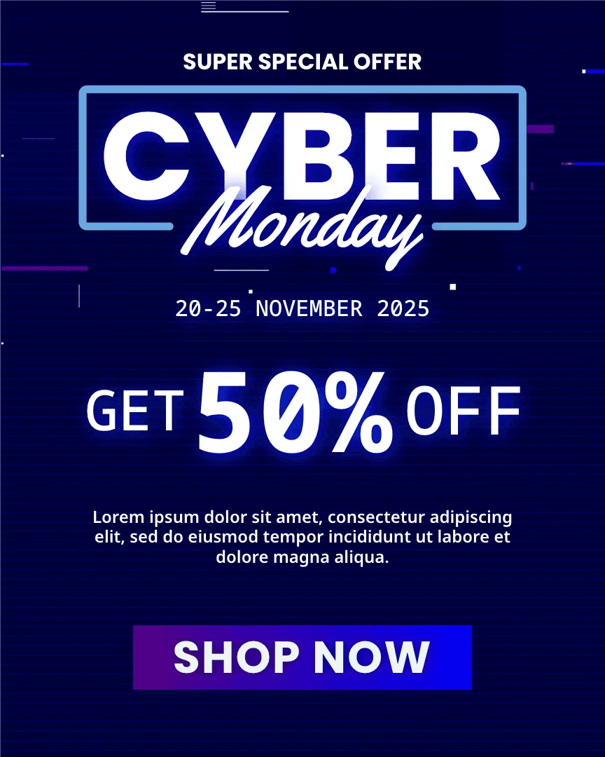 Modern Cyber Monday Social Promo Template